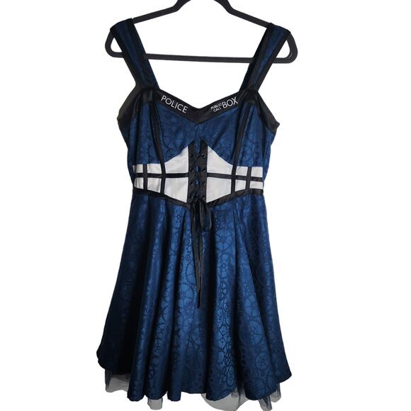Hot Topic Dresses & Skirts - Hot Topic Blue and Black TARDIS-Inspired Mini Dress